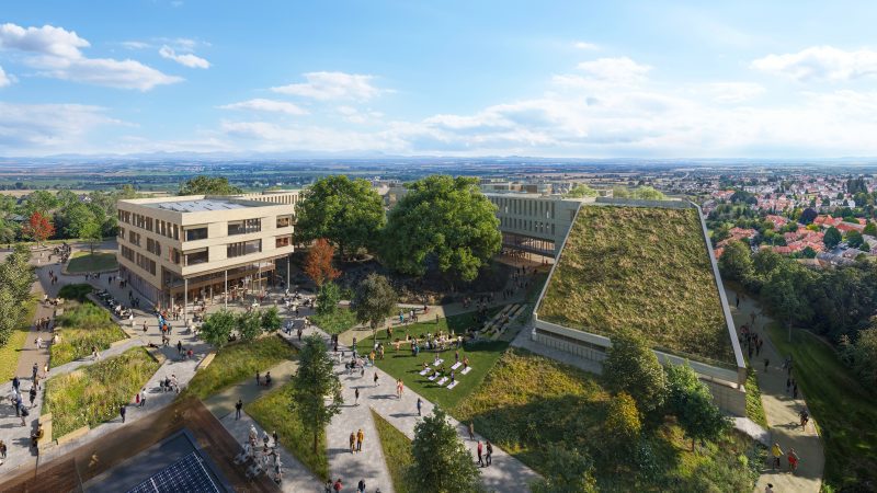 Aerial view of the Golden Valley Development in Cheltenham