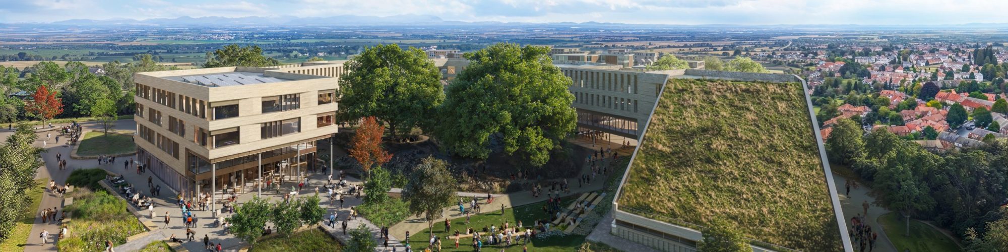 Aerial view of the Golden Valley Development in Cheltenham