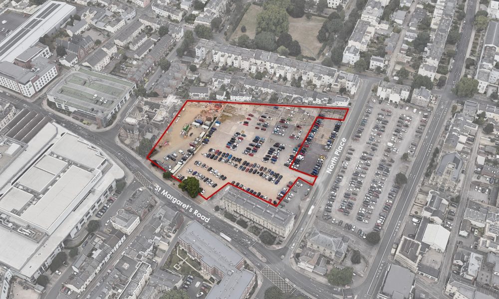Aerial view of North Place development site