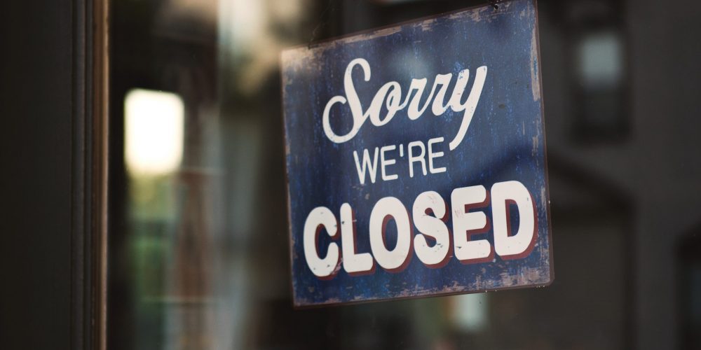 Business closed sign