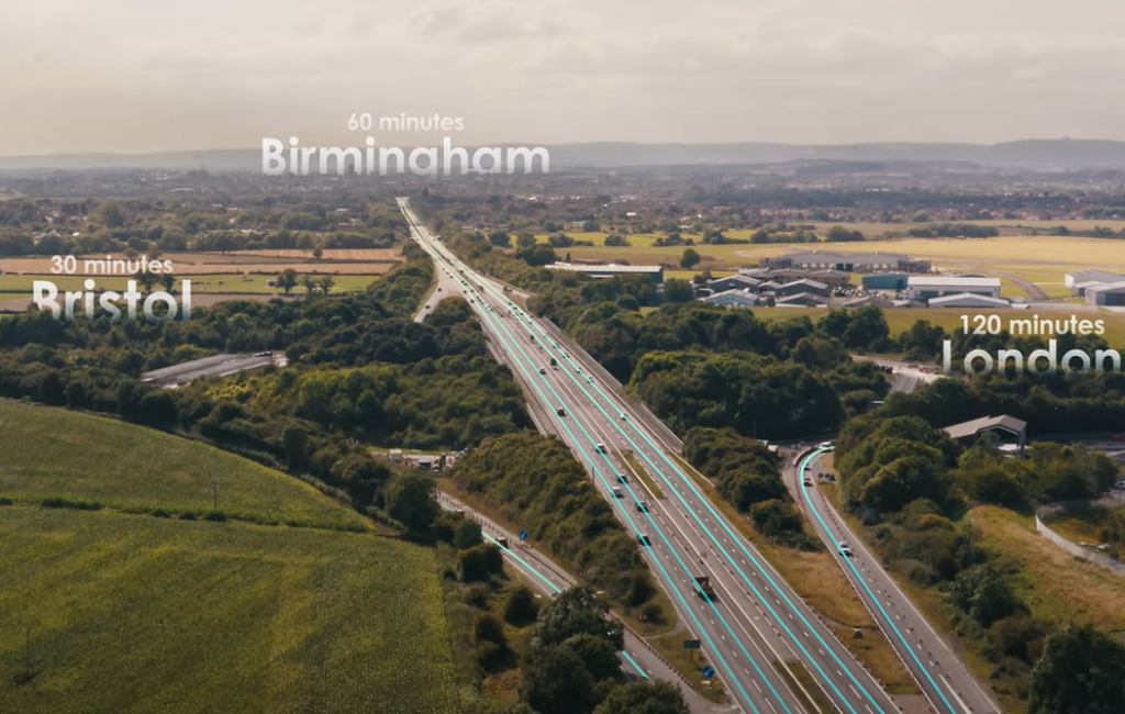 A birds eye view of a motorway
