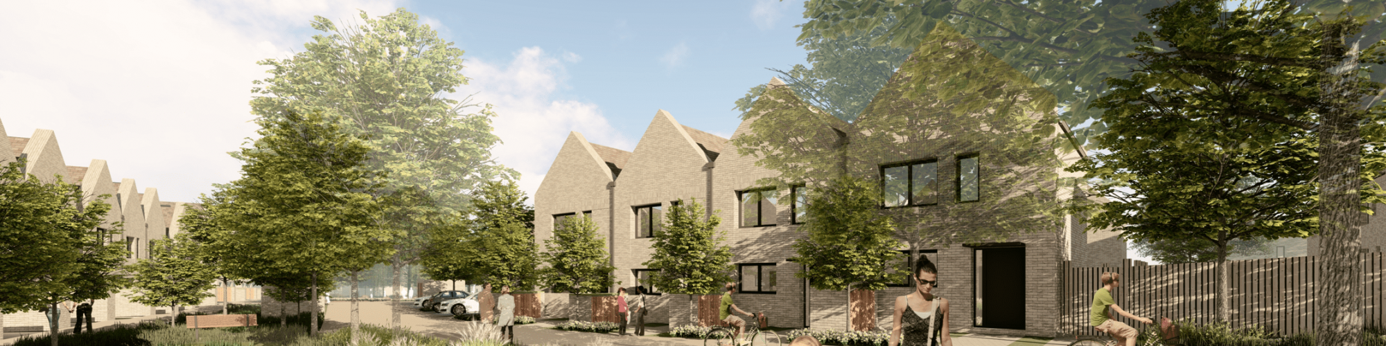 A 3D render of the Cheltenham, Monkcroft development site
