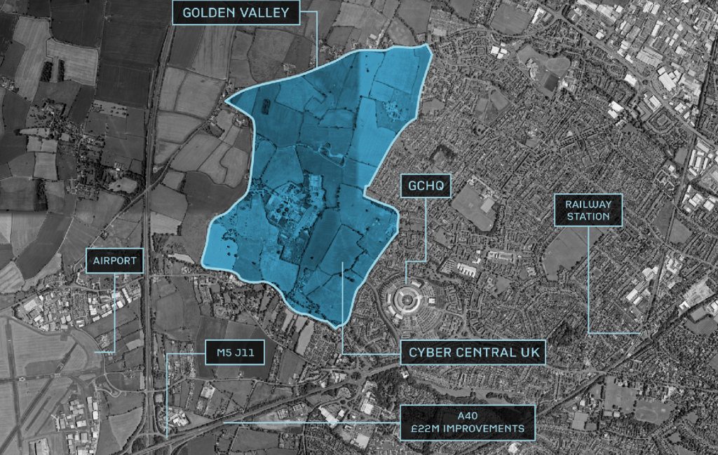 Map of The Golden Valley site Cheltenham